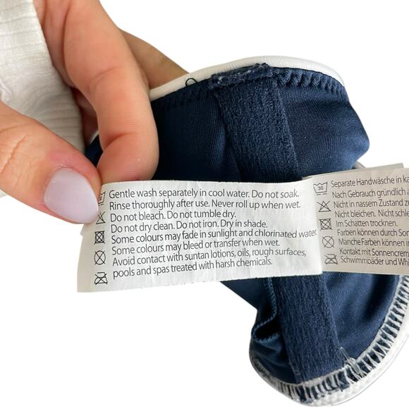 Anthropologie Seafolly NWOT Kenna Navy High Neck 2 Piece Bikini Set Swimsuit - Picture 15 of 15